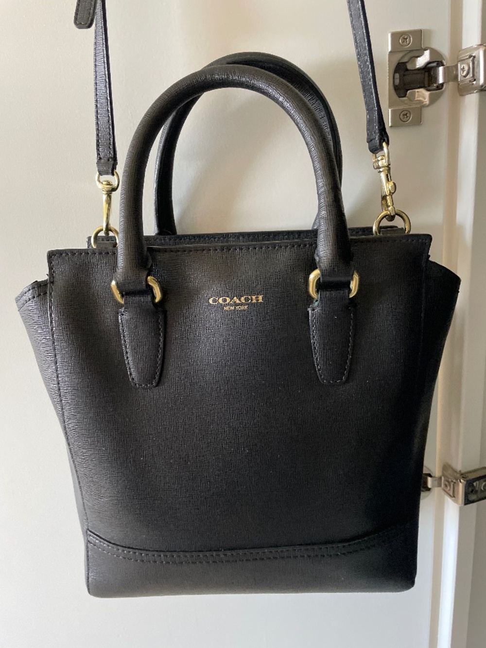 Coach Black Leather Bucket Bag